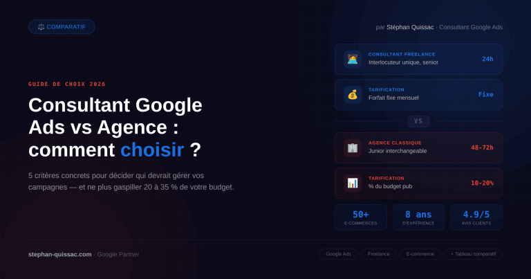 Consultant Google Ads vs Agence